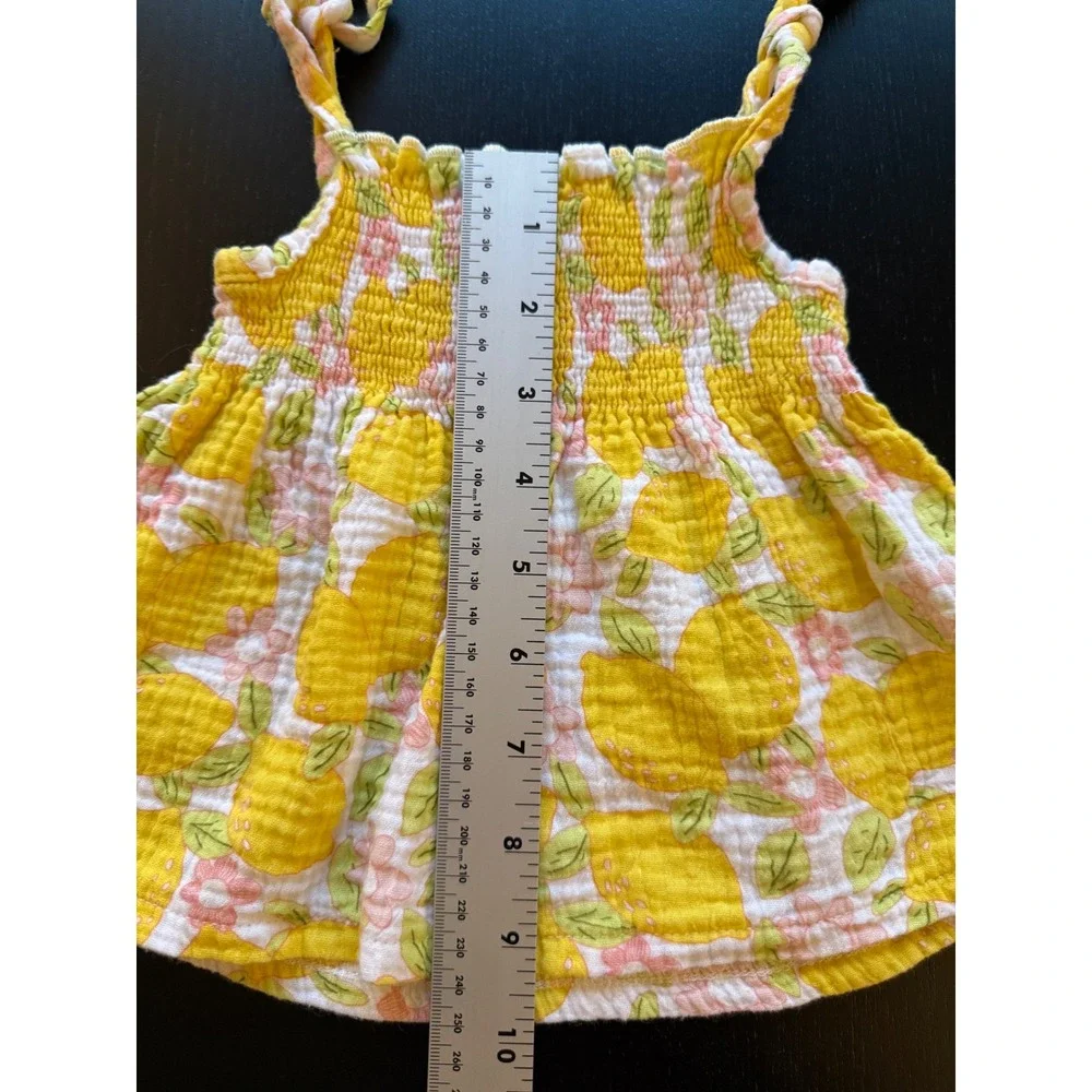 Starting‎ Out Baby Smocked Lemon Top Girls 12m Yellow Soft Lightweight Cotton